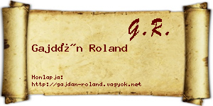 Gajdán Roland névjegykártya